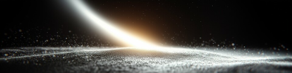 Poster - Light and particles creating an abstract background with shimmering effects and ethereal glow in a dark environment
