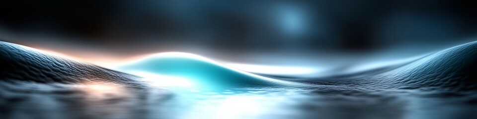 Poster - Abstract landscape with smooth waves and dreamy colors in a tranquil setting