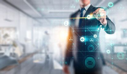 Poster - Innovative technologies image. Mixed media content