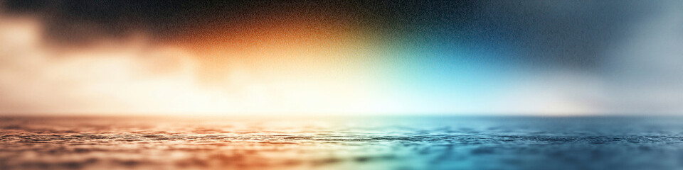 Poster - Ocean view seascape with vibrant colors and moody sky