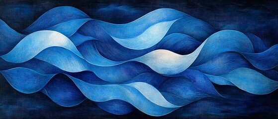 Abstract blue ocean waves, calming background