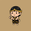© anissa - A cute cartoon illustration of a Javanese prince in traditional attire giving a thumbs up gesture.
