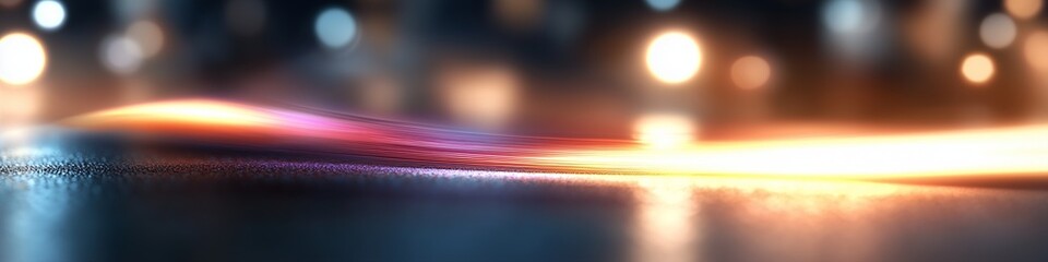 Poster - Light streaks and effects creating vibrant visual impact in a dark environment