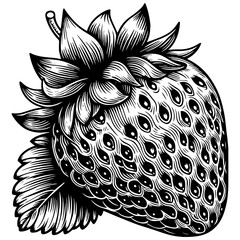 Wall Mural - strawberry illustration in vintage style raster