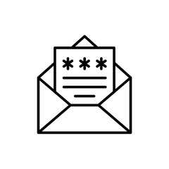 Fototapete - Mail authenticator outline icons, minimalist vector illustration ,simple transparent graphic element .Isolated on white background
