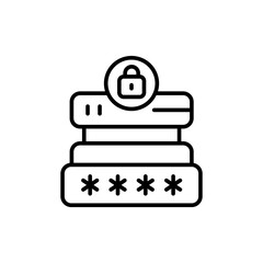 Poster - Online authenticator outline icons, minimalist vector illustration ,simple transparent graphic element .Isolated on white background