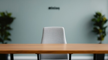Poster - Empty conference room with chair and table awaiting business meeting