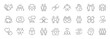 © warmworld - Friendship and love thin line icons set. Care, support, charity editable stroke icon. Vector