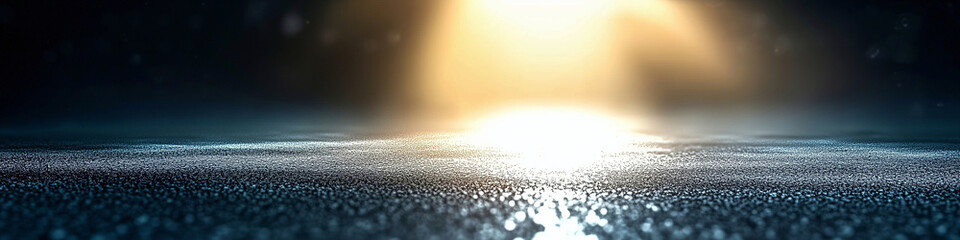 Poster - Water surface with sunlight reflection and sparkling waves in serene atmosphere
