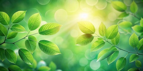 Poster - Lush Green Foliage Illuminated by Sunlight A Vibrant Springtime Scene
