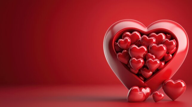 Valentine's Day sale design featuring a giant heart filled with smaller hearts.
