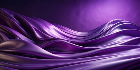 Poster - Abstract Purple Fabric Draped in Elegant Waves and Soft Light