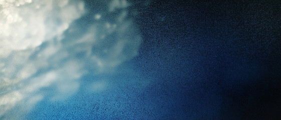 Poster - Water surface ocean waves with reflections and clouds in a serene blue environment