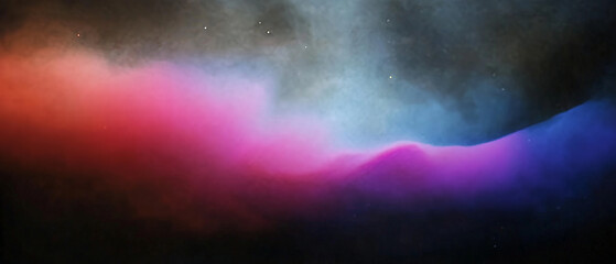 Poster - Abstract landscape with vibrant colors and dreamy atmosphere in an ethereal setting