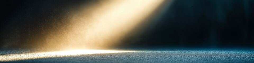 Poster - Light beam illuminating environment with soft glow and dramatic shadows