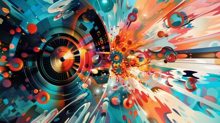 Poster - An abstract illustration of a film reel unraveling, transforming into a flow of glowing stories