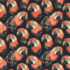 Wall Mural - parrot graphic seamless pattern