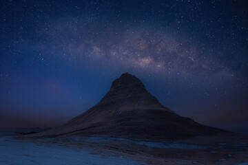 Wall Mural - universe space and milky way galaxy with stars on night sky background. milky way borealis. a wonder