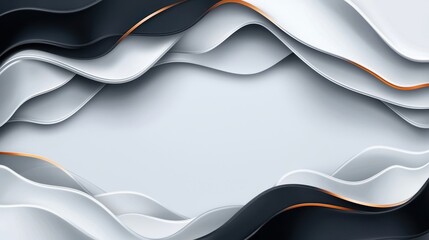Poster - Abstract Geometric Design with Clean Lines and Borders in Monochrome Tones and Subtle Accents