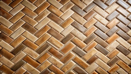 Leinwandbilder - Elegant Herringbone Tile Pattern in Warm Earth Tones