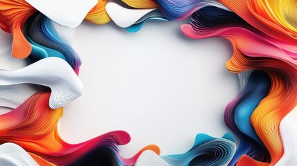Poster - Abstract Geometric Lines and Dynamic Borders in Vibrant Colors for Creative Background Design