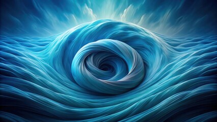 Poster - Abstract Ocean Vortex Swirling Blue Waters and Celestial Light