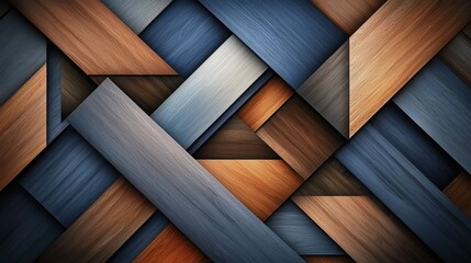 Poster - Abstract Geometric Composition with Sharp Edges and Borders in Rich Textures and Colors