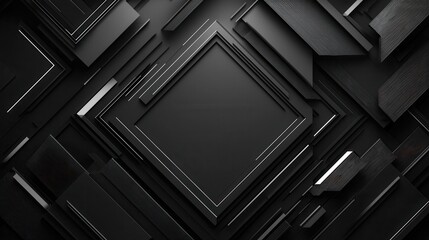 Poster - Abstract Geometric Design with Sharp Lines and Angular Patterns on a Dark Background