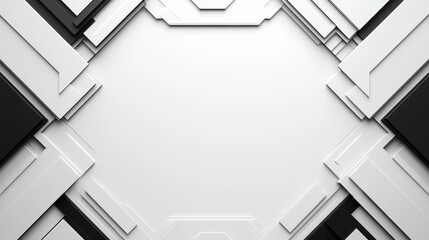 Poster - Geometric Lines and Angular Borders Creating Sharp Patterns with Contrasting Colors and Depth Perception