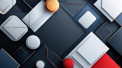 Poster - Modern Geometric Composition with Clean Lines and Borders in a Stylish Abstract Design
