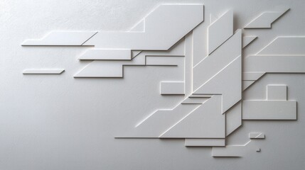 Poster - Abstract Geometric Composition with Clean Lines and Sharp Edges on a Neutral Background