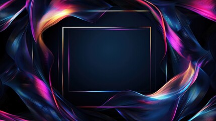 Poster - Dynamic Geometric Lines and Stylish Borders with Vivid Colors and Elegant Flowing Shapes