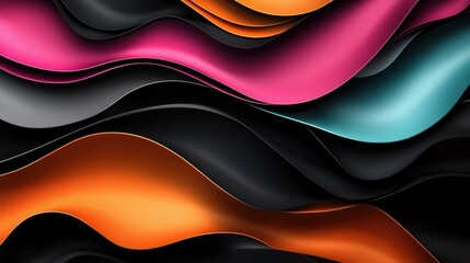 Poster - Dynamic Geometric Lines Creation with Stylish Borders in Vibrant Colors and Flowing Patterns