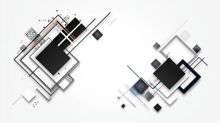 Poster - Elegant Geometric Composition with Angular Lines and Borders in Modern Minimalist Design Style