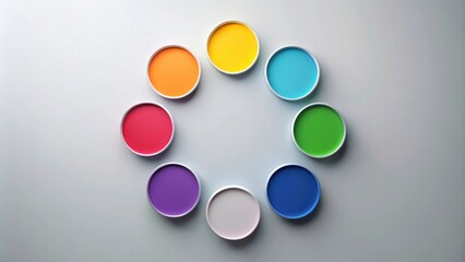 Poster - Circular Arrangement of Colorful Paint Samples for Design Inspiration