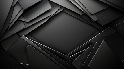 Poster - Futuristic Sleek Geometric Design Featuring Dynamic Black Lines and Borders in Abstract Layout