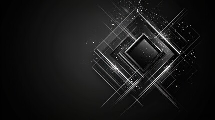 Poster - Abstract Geometric Lines and Borders with Futuristic Vibe on Dark Background