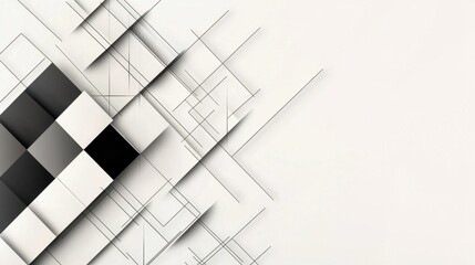 Poster - Minimalistic Geometric Pattern with Lines and Borders in a Subtle Grid Design for Modern Aesthetic