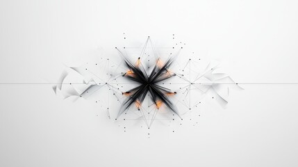 Poster - Geometric Lines and Borders in Minimalistic Grid Pattern with Abstract Design Elements and Soft Palette