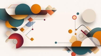 Poster - Modern Geometric Abstract Visuals with Colorful Lines and Borders in a Contemporary Style