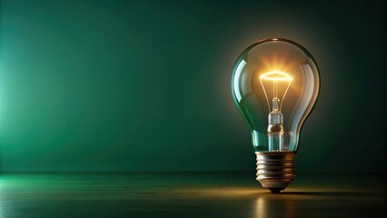 Poster - Illuminating Ideas A Glowing Lightbulb on a Dark Surface
