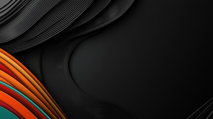Poster - Abstract Geometric Design with Modern Minimalistic Lines and Borders in Bold Colors on a Dark Background
