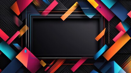 Poster - Vibrant Geometric Patterns with Sharp Lines and Borders in Artistic Arrangement