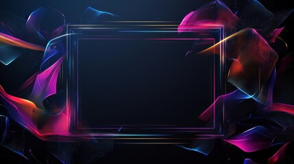 Poster - Vibrant Geometric Patterns with Sharp Lines and Artistic Borders in Abstract Design for Modern Aesthetics