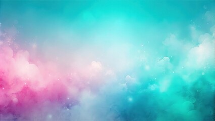 Poster - Ethereal Pastel Cloudscape A Dreamlike Background of Soft Pink and Aqua Hues