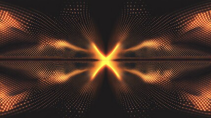 Poster - Abstract high-tech lines and glowing dots forming a grid pattern, designed for digital networks in apps.