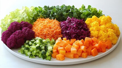 Wall Mural - Vibrant and colorful vegetable salad with an assortment of fresh ingredients, perfect for a healthy and delicious meal.