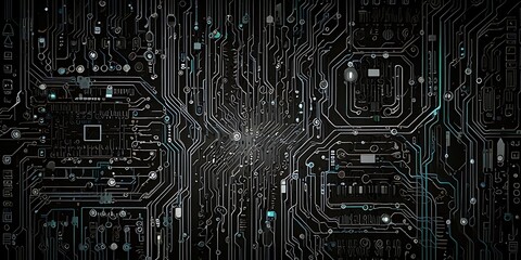 Abstract digital technology background with detailed circuit board design for business use