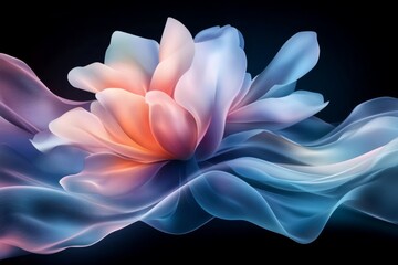 Poster - A modern design of a UV lamp isolating a glowing flower petal, with soft gradients and sharp edges highlighting the fluorescence