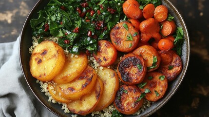 Sticker - Vibrant and Healthy Quinoa Bowl with Roasted Vegetables and Kale